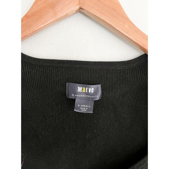 Anthropologie | Maeve Sweetheart Sweater in Black | Sz XS - Picture 5 of 8